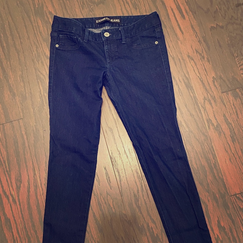 Express leggings jeans low rise dark size 6
